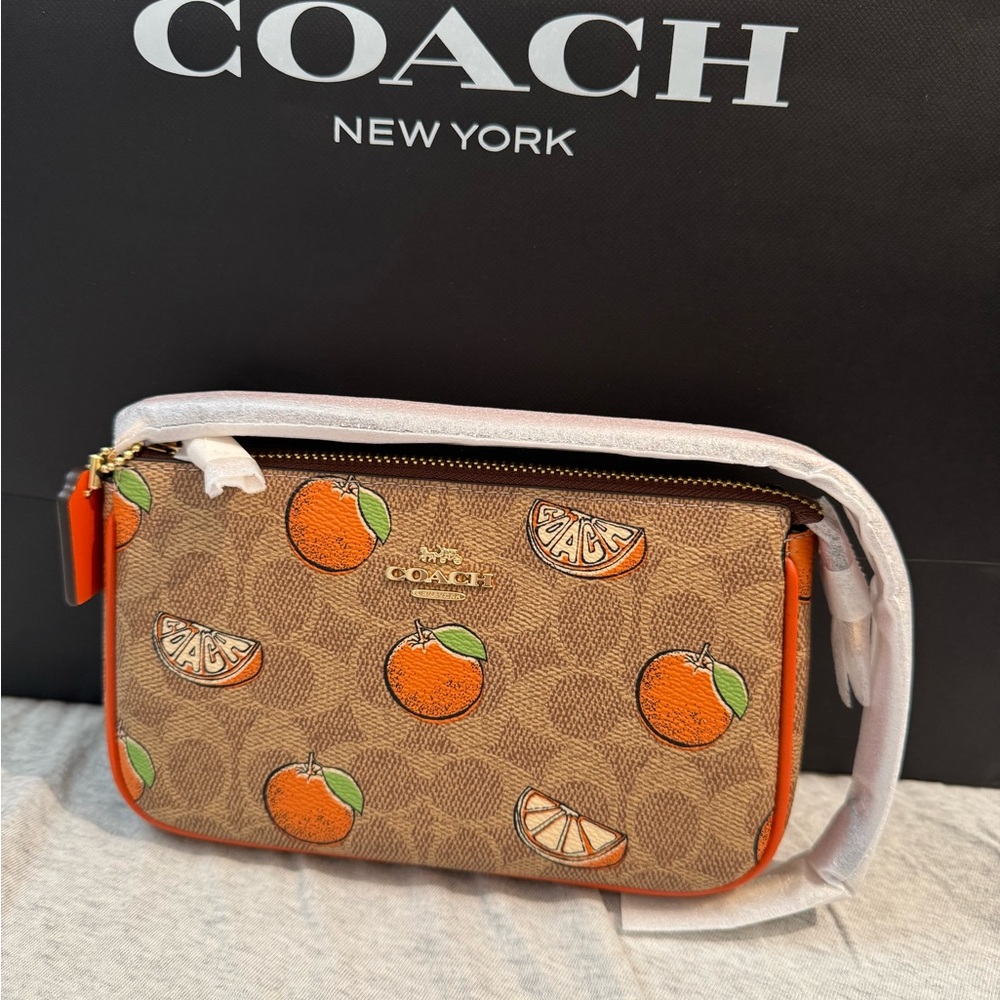 Coach Tan and Orange Citrus Nolita purse